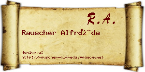 Rauscher Alfréda névjegykártya